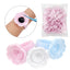 100Pcs Blooming Flower-Shaped Glue Ring Holder Glue Cup(No Partition)